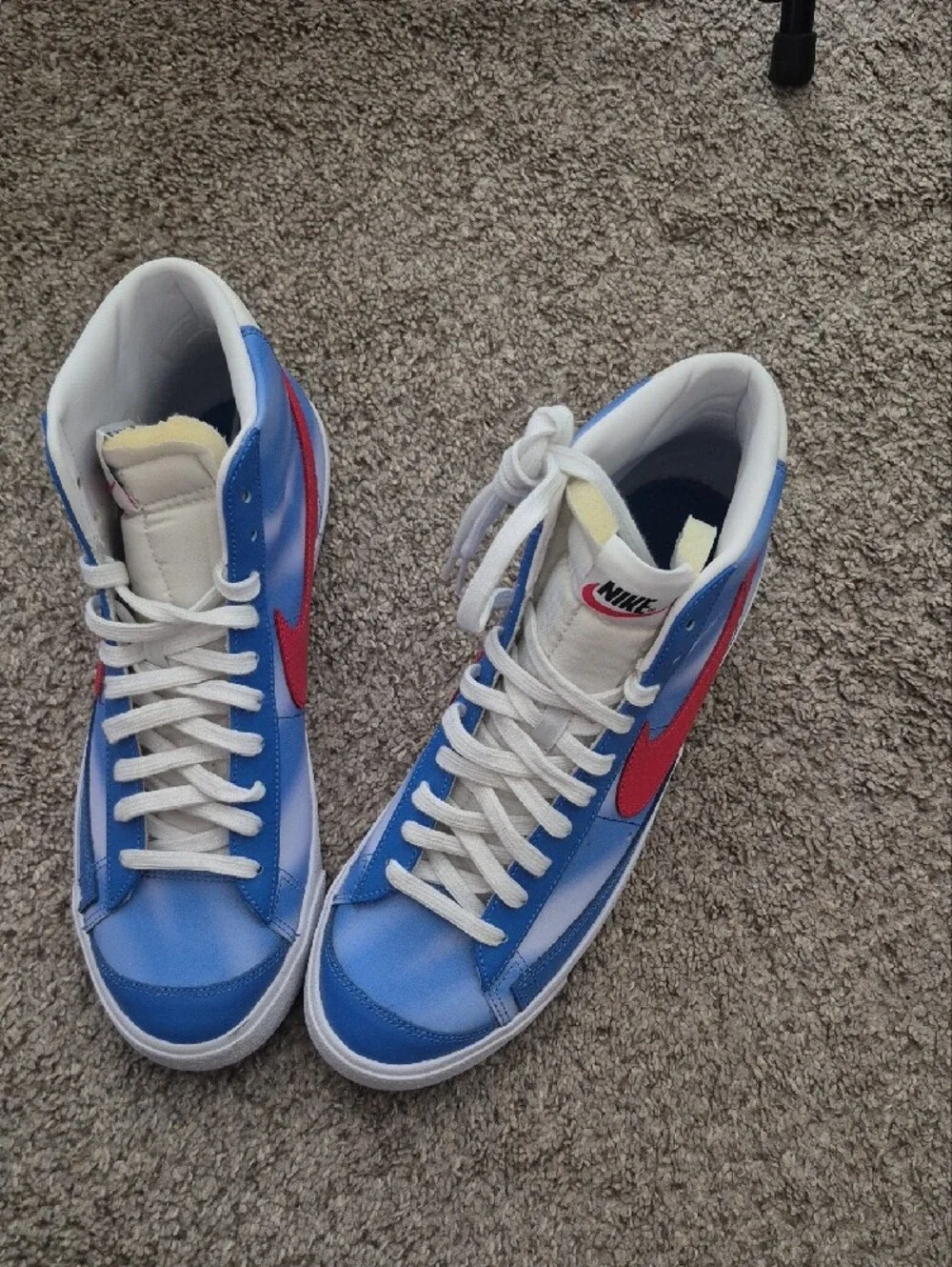 Nike Blazers Nets Jersey  Blue and Red High-Top Sneakers